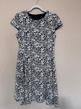 Alfani Black & White Floral Fit & Flare Dress